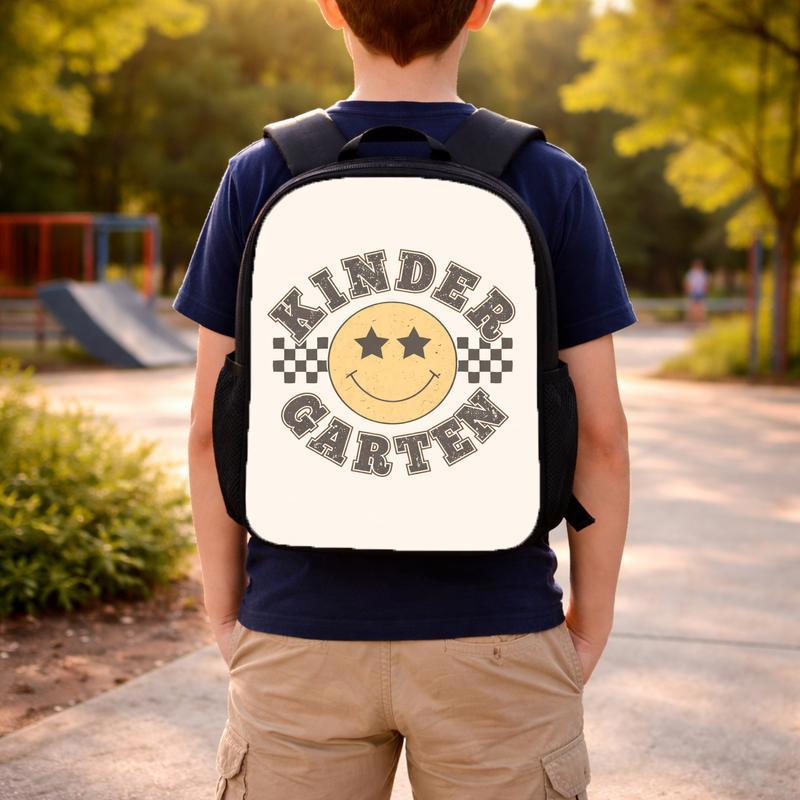 Vintage Smiley Kindergarten Backpack For Boys Girls Custom Backpack