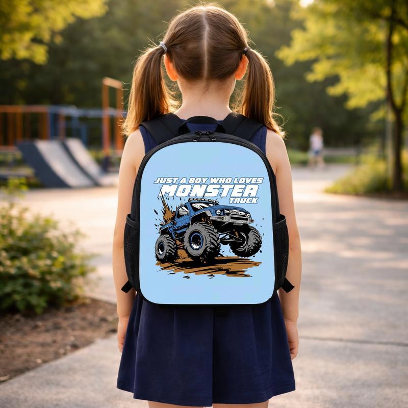 Back To School Backpack For Boys - Just A Boy Who Loves Monster Truck Custom Backpack