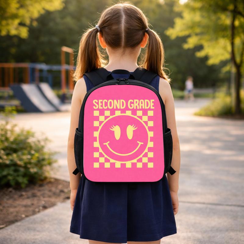 Back To School Grade Level Smiley Backpack For Kids Custom Backpack