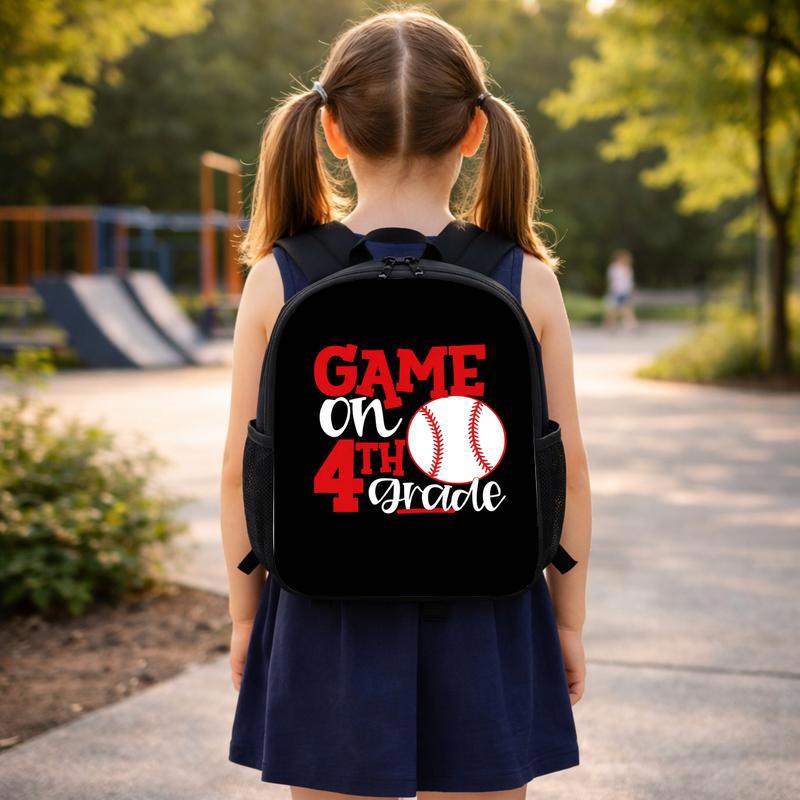 Baseball Backpack Game On 4th Grade - Back To School Kids Custom Backpack