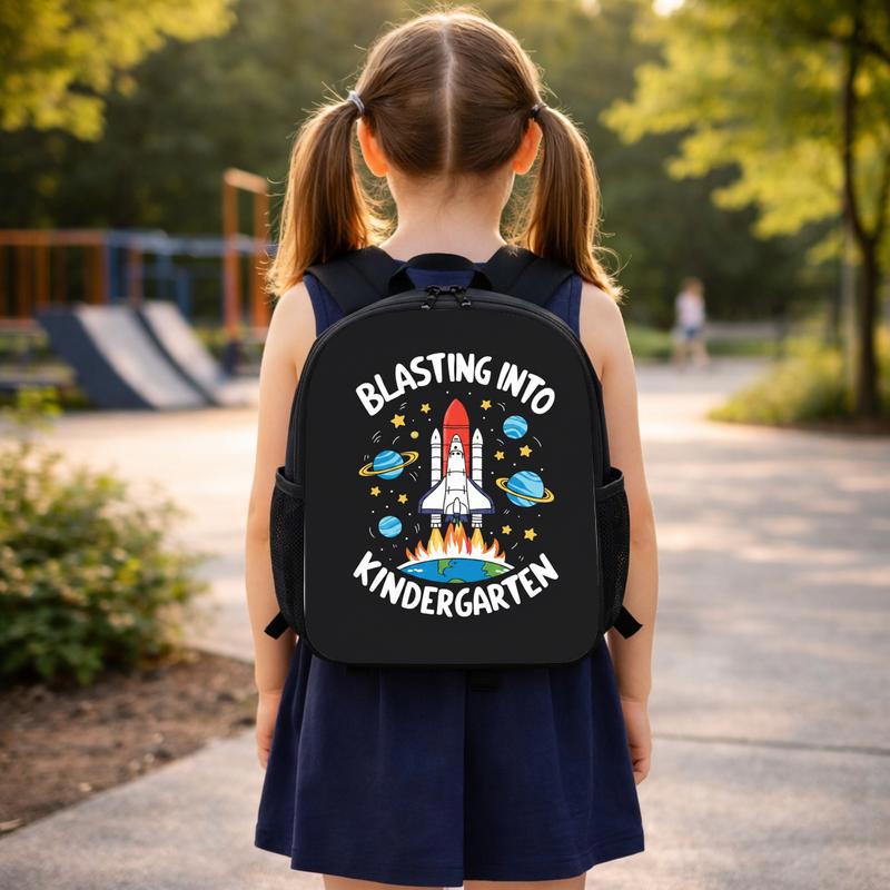 Blasting Into Kindergarten Backpack - Kids Back To School Custom Backpack Blasting Into Kindergarten Backpack - Kids Back To School Custom Backpack