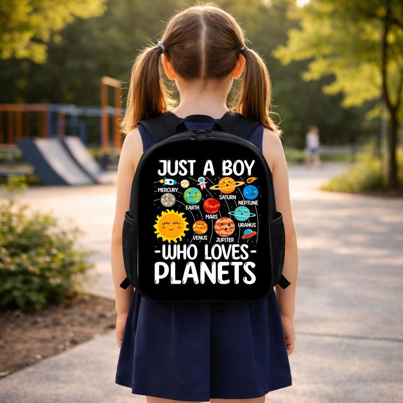 Boys Backpack Space - Just A Boy Who Loves Planets Custom Backpack