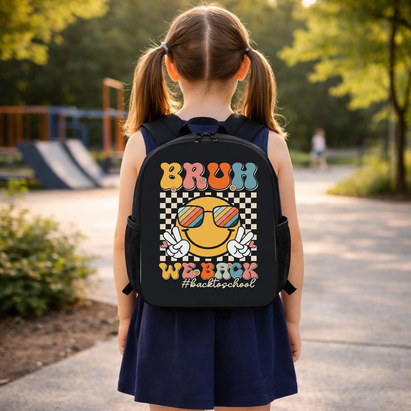 Bruh We Back Smiley Backpack - Funny Back To School Style Custom Backpack Bruh We Back Smiley Backpack - Funny Back To School Style Custom Backpack