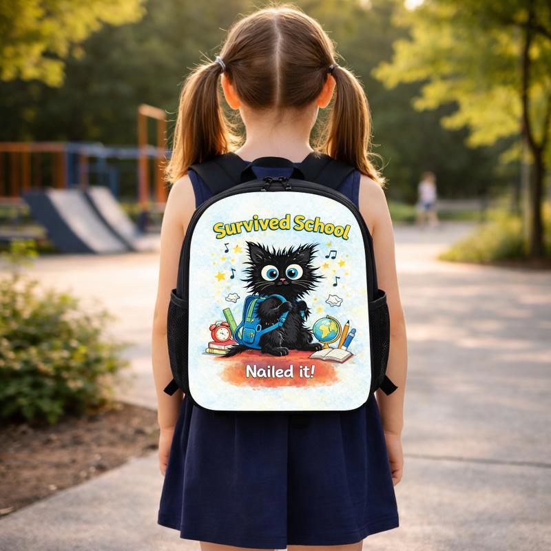 Cat Survived School Custom Backpack
