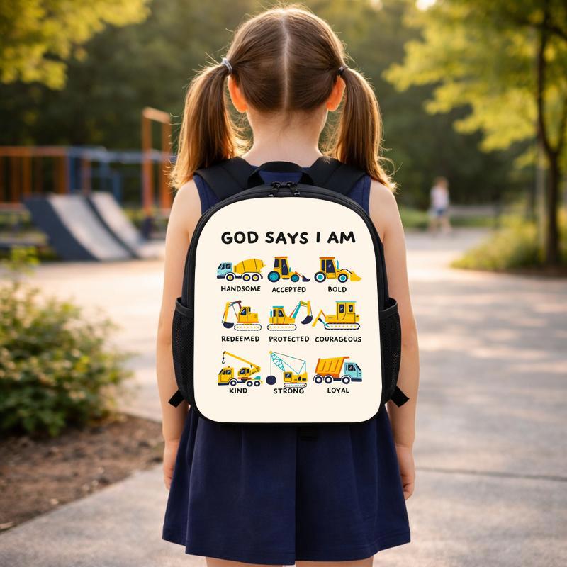 Christian Construction Truck Backpack For Boys - Positive Back To School Gift Custom Backpack Christian Construction Truck Backpack For Boys - Positive Back To School Gift Custom Backpack