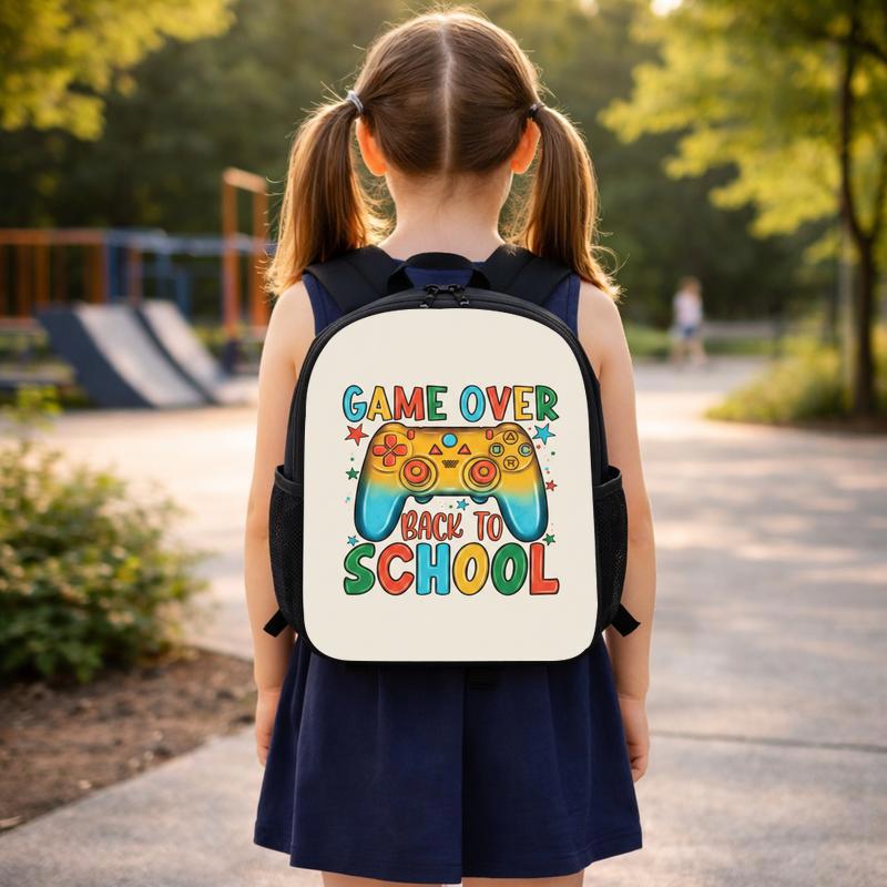 Colorful Game Over Backpack - Back To School Gamer Kids Custom Backpack