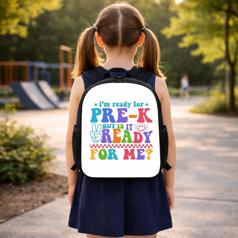 Colorful Kids Backpack - Ready For Pre-K Funny Design Custom Backpack