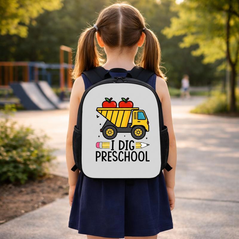 Construction Truck Backpack For Kids - I Dig Preschool Custom Backpack