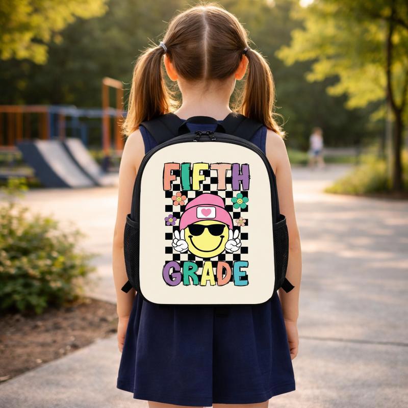 Cool Fifth Grade Smiley Backpack – Back To School Kids Custom Backpack Cool Fifth Grade Smiley Backpack – Back To School Kids Custom Backpack