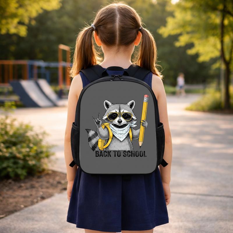 Cool Raccoon Backpack Kids - Funny Back To School Boys Custom Backpack Cool Raccoon Backpack Kids - Funny Back To School Boys Custom Backpack