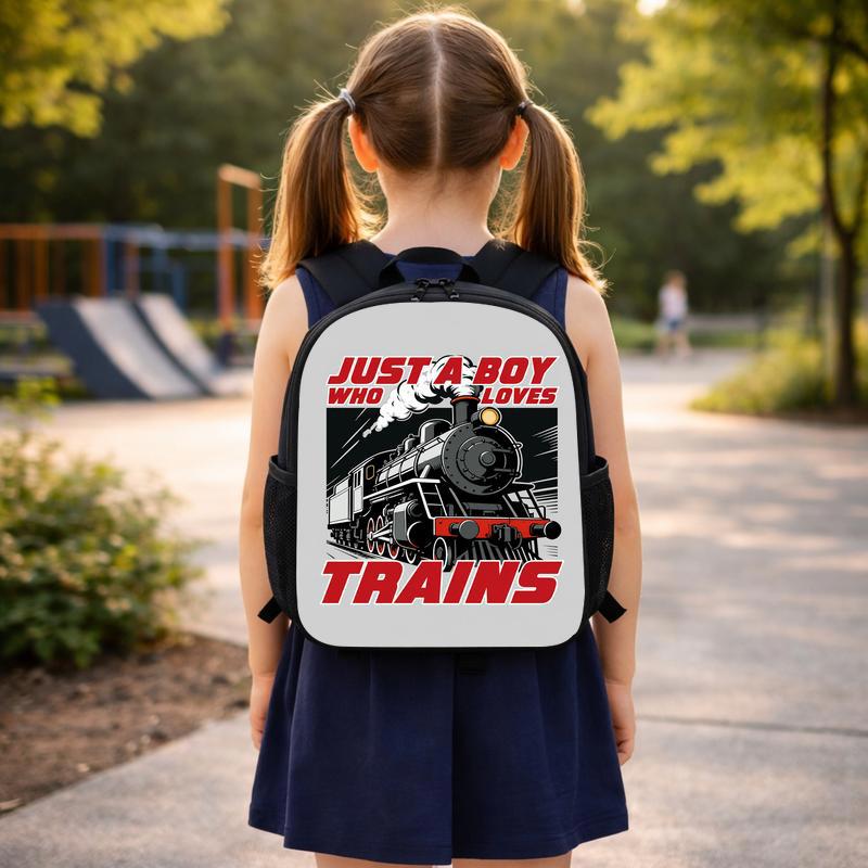 Cool Train Backpack For Kids - Just A Boy Who Loves Trains Custom Backpack