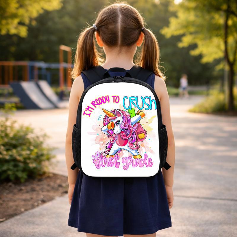 Crush First Grade Backpack - Fun Unicorn Kids School Gear Custom Backpack