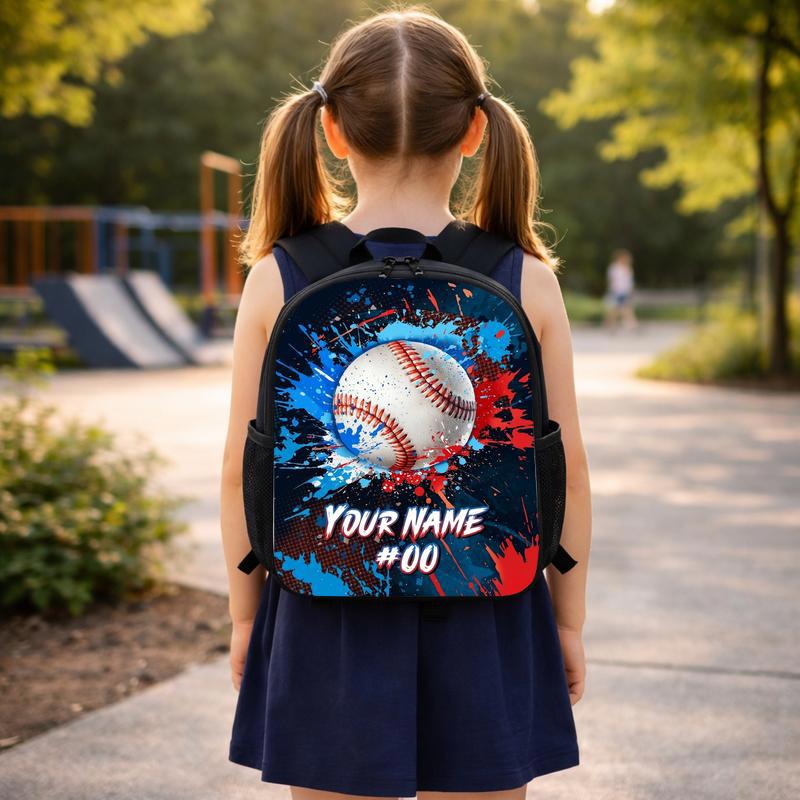 Custom Baseball Backpack - Name Number Paint Splash Design Custom Backpack Custom Baseball Backpack - Name Number Paint Splash Design Custom Backpack