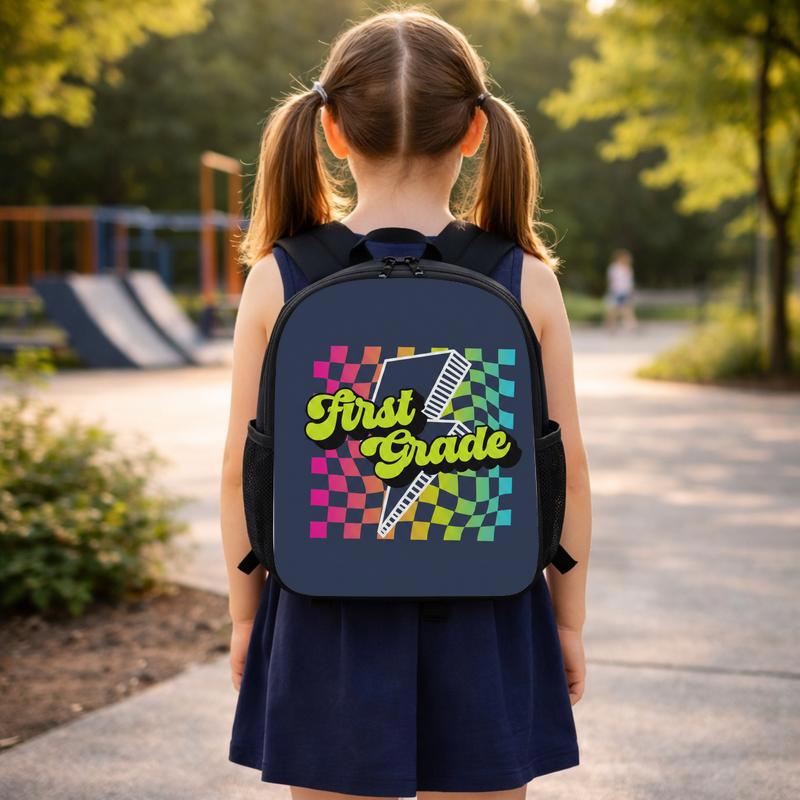 Custom Grade Retro Rainbow Checkerboard - Trendy School Backpack Custom Backpack Custom Grade Retro Rainbow Checkerboard - Trendy School Backpack Custom Backpack