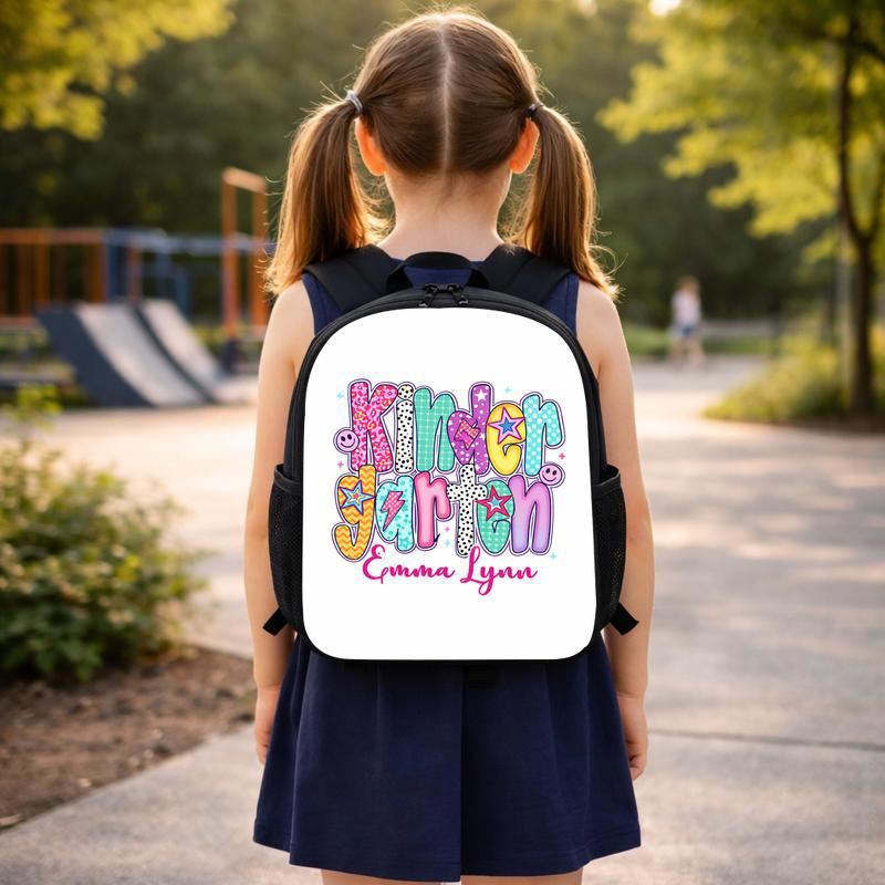 Custom Kids Backpack - Kindergarten Name Design For Girls Custom Backpack Custom Kids Backpack - Kindergarten Name Design For Girls Custom Backpack