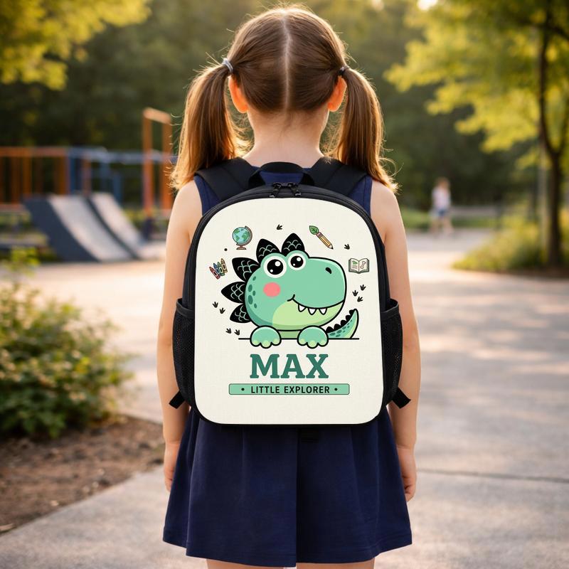 Custom Little Explorer Dino Backpack - School Adventure Kids Custom Backpack