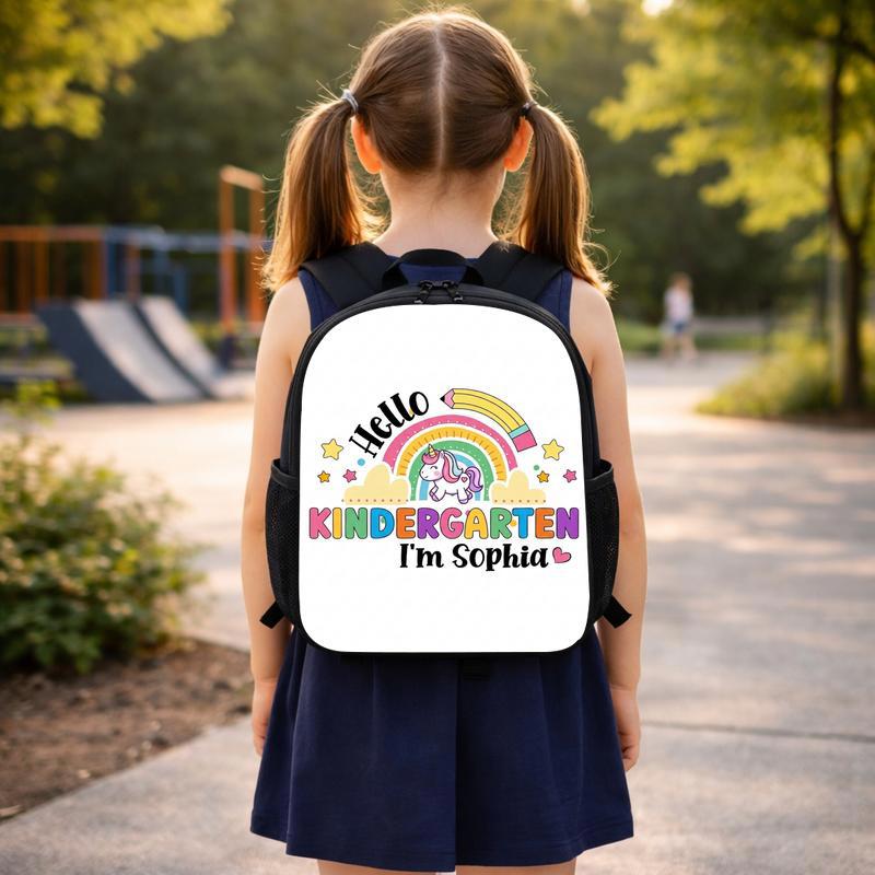 Custom Name Kindergarten Backpack Cute Rainbow Unicorn Custom Backpack
