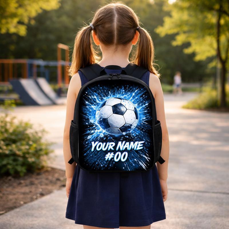 Custom Name Soccer Backpack - Blue Splash With Number Design Custom Backpack Custom Name Soccer Backpack - Blue Splash With Number Design Custom Backpack