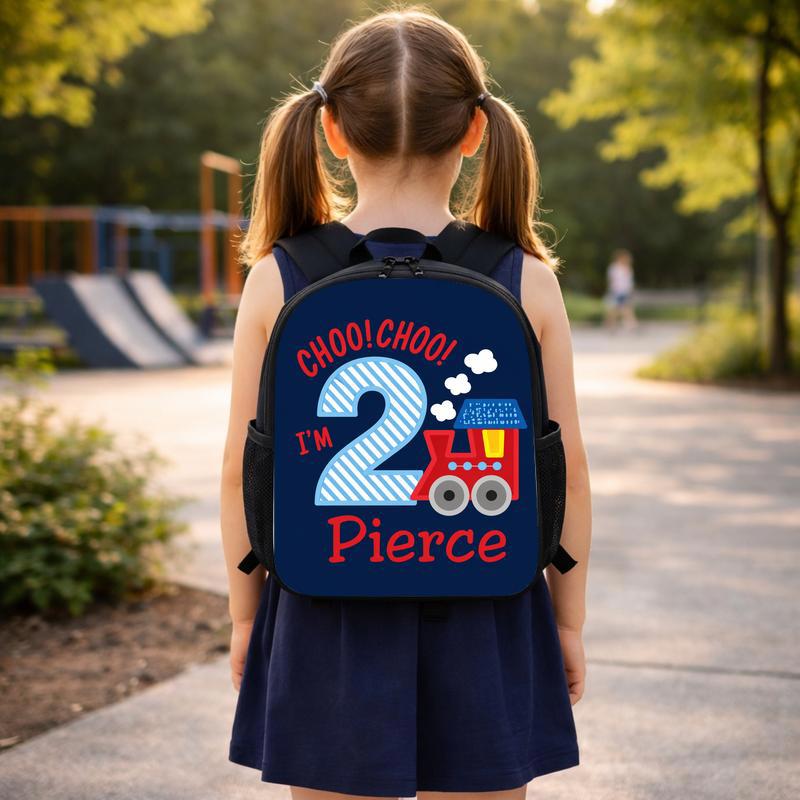 Custom Name Train Backpack - I'm 2 Choo Choo Kids Gift Custom Backpack Custom Name Train Backpack - I'm 2 Choo Choo Kids Gift Custom Backpack