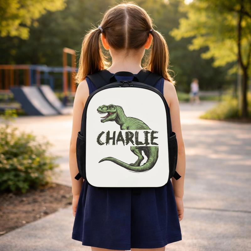 Custom Name T-Rex Backpack - Cool Boys Back To School Custom Backpack