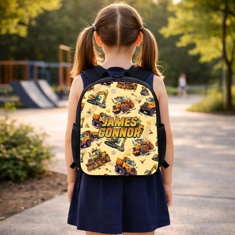 Custom Name Truck Backpack For Boys - Cool Back To School Custom Backpack