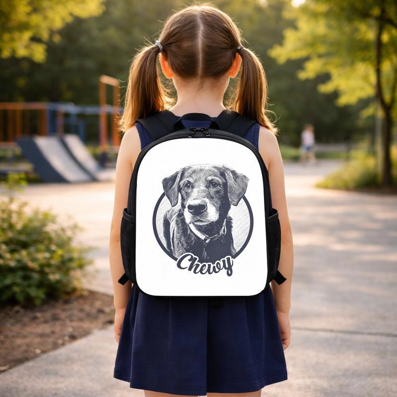 Custom Pet Portrait T-Shirt_ Personalized Dog Cat Photo Keepsake Tee Memorial Gift For Pet Lover Custom Backpack Custom Pet Portrait T-Shirt_ Personalized Dog Cat Photo Keepsake Tee Memorial Gift For Pet Lover Custom Backpack