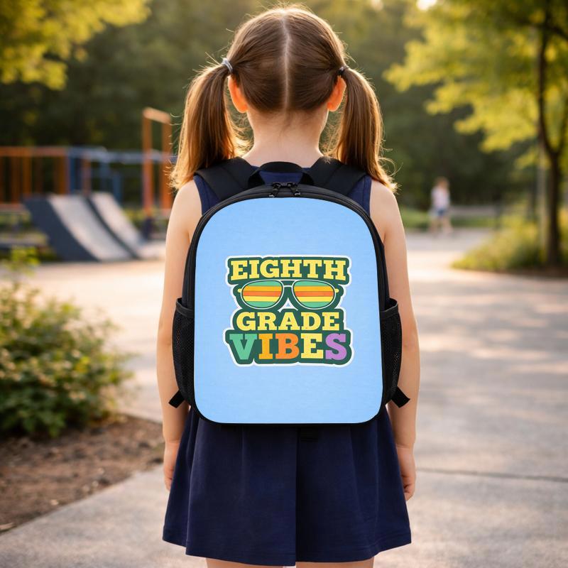 Custom 8th Grade Backpack - Middle School Back To School Retro Vibe Custom Backpack Custom 8th Grade Backpack - Middle School Back To School Retro Vibe Custom Backpack