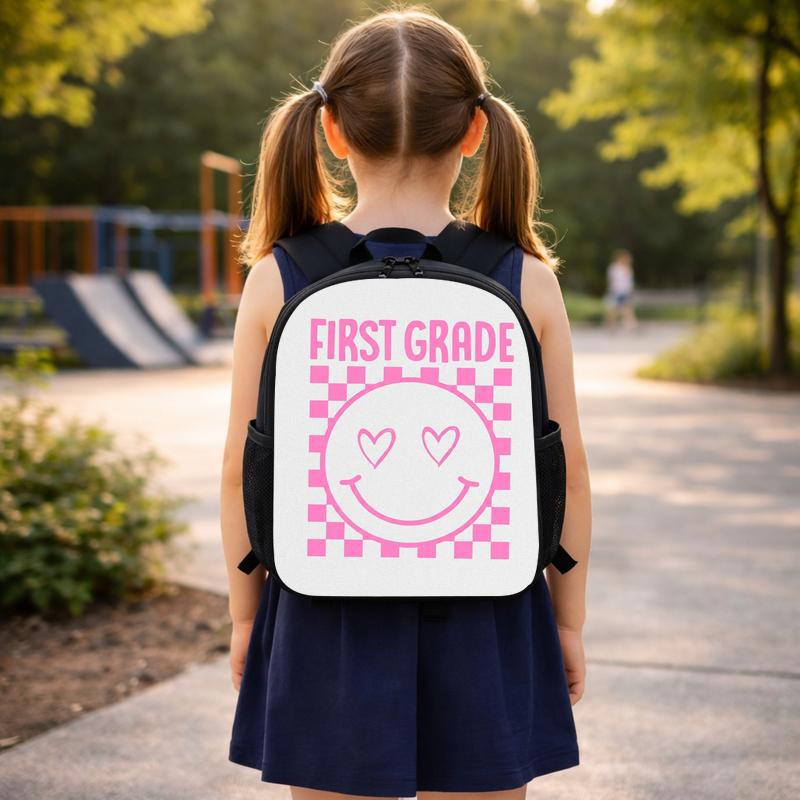 Cute Backpack For Students - Pink Smiley Back To School Custom Backpack