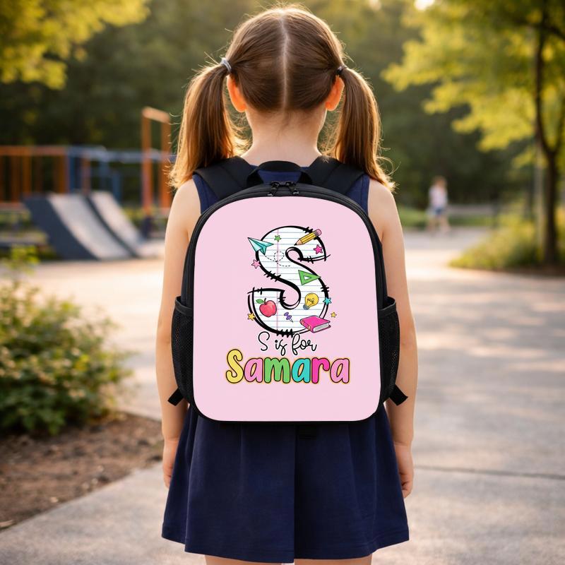 Cute Kindergarten Backpack For Girls - Custom Initial Name Design Custom Backpack Cute Kindergarten Backpack For Girls - Custom Initial Name Design Custom Backpack