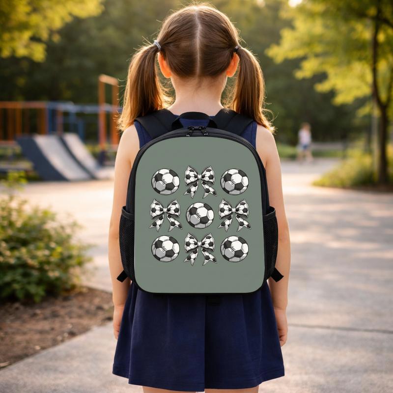 Cute Soccer Bow Pattern Backpack - Girls School Design Custom Backpack Cute Soccer Bow Pattern Backpack - Girls School Design Custom Backpack