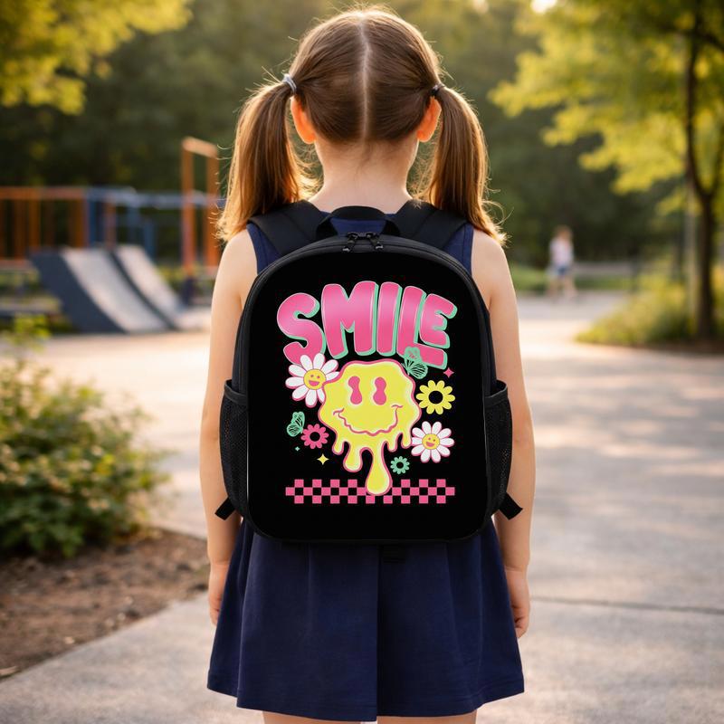 Drippy Smiley Backpack - Retro Back To School Kids Custom Backpack Drippy Smiley Backpack - Retro Back To School Kids Custom Backpack