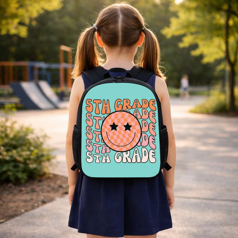 Elementary School Custom Grade Backpack - Retro Happy Face Style Custom Backpack