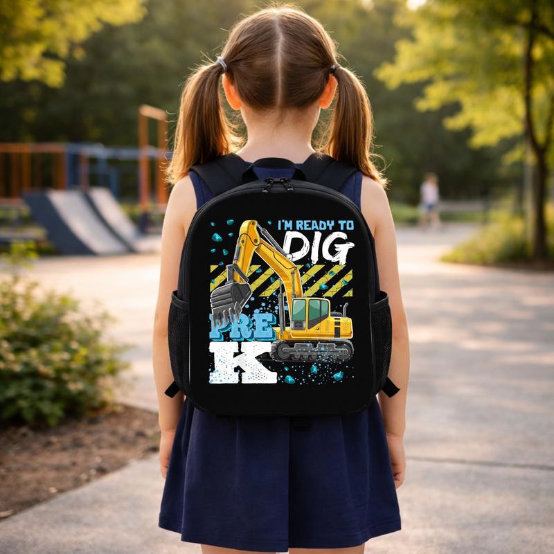 Excavator Backpack For Kids - Ready To Dig Pre-K Gift Custom Backpack Excavator Backpack For Kids - Ready To Dig Pre-K Gift Custom Backpack