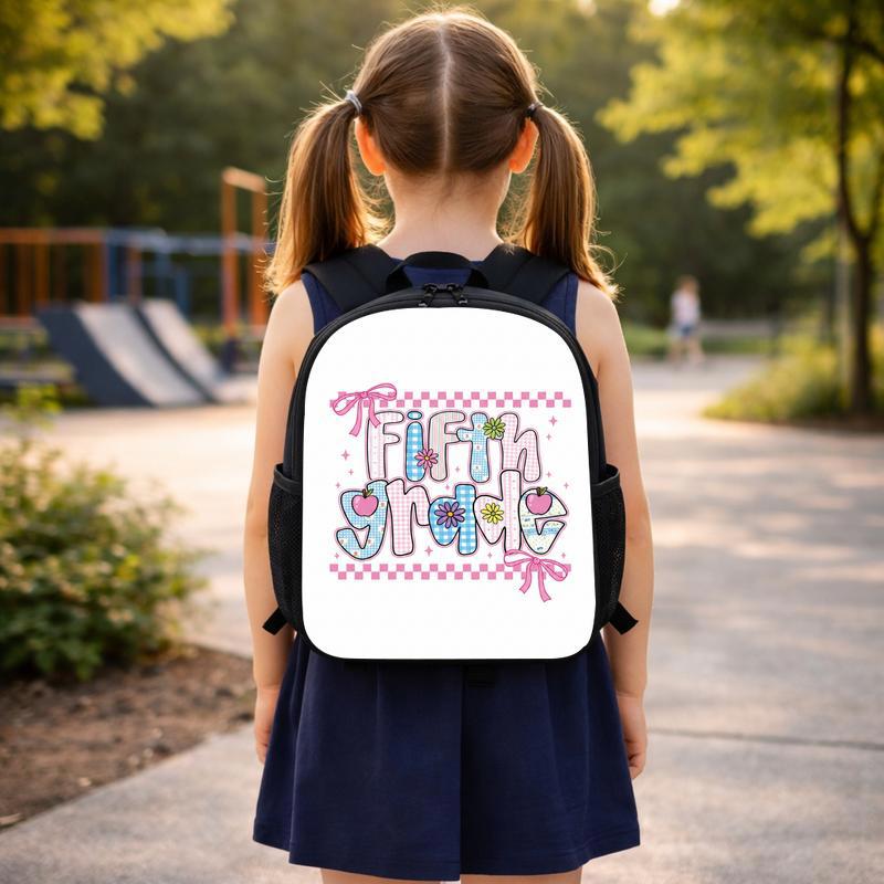 Fifth Grade Pastel Gingham Checkerboard Backpack - Cute School Girl Style Custom Backpack Fifth Grade Pastel Gingham Checkerboard Backpack - Cute School Girl Style Custom Backpack