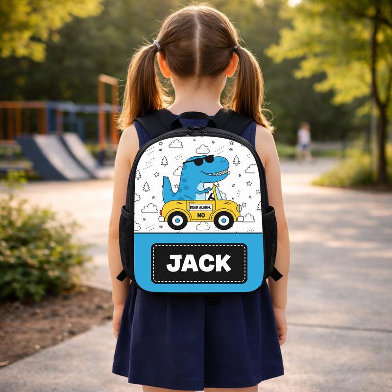 Funny Dinosaur Backpack With Name - Back To School Kids Custom Backpack Funny Dinosaur Backpack With Name - Back To School Kids Custom Backpack
