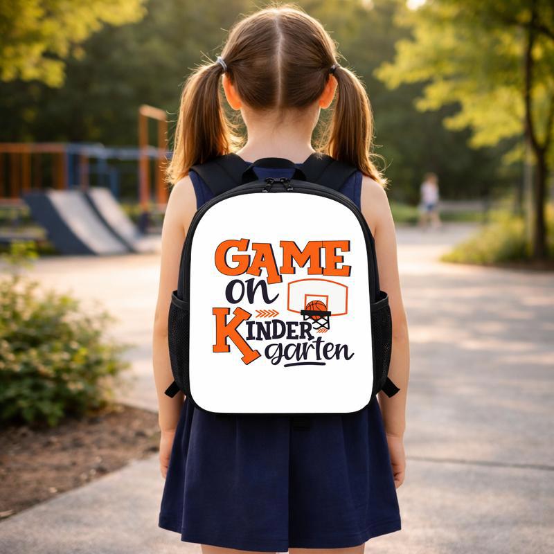 Game On Kindergarten Backpack - Basketball Back To School Kid Custom Backpack Game On Kindergarten Backpack - Basketball Back To School Kid Custom Backpack