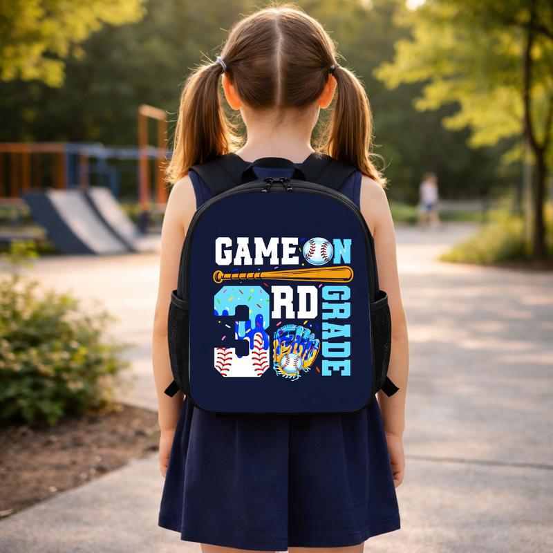 Game On 3rd Grade Backpack - Cool Baseball Back To School Custom Backpack Game On 3rd Grade Backpack - Cool Baseball Back To School Custom Backpack
