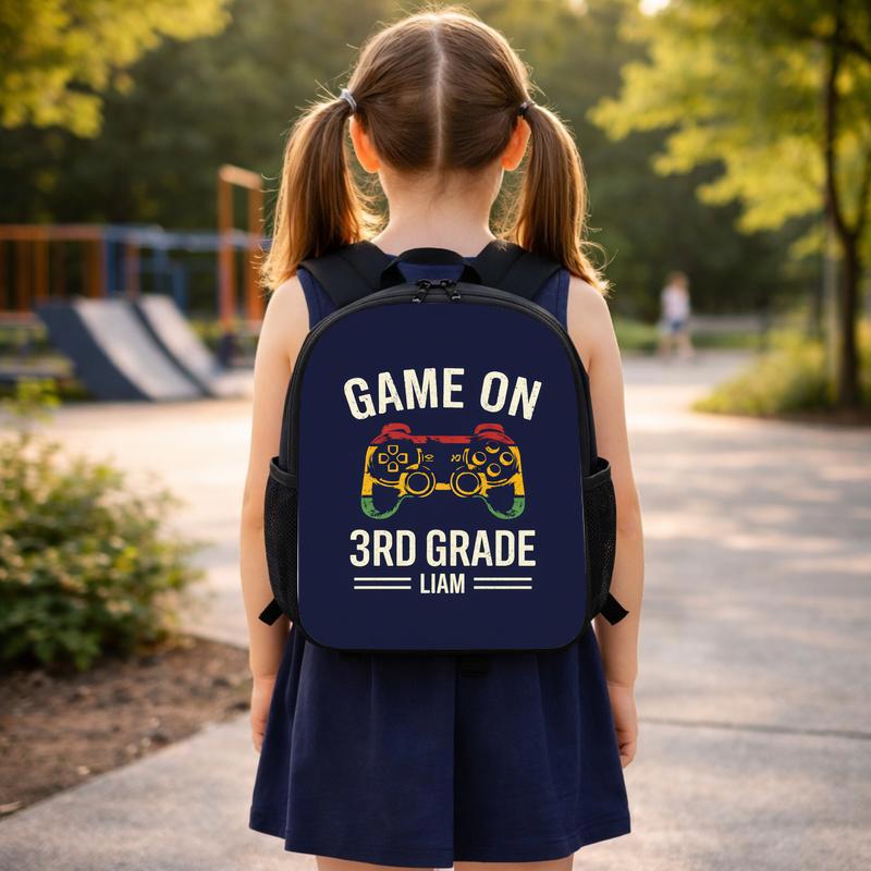 Game On 3rd Grade Backpack - Vintage Personalized Gamer Kids Custom Backpack Game On 3rd Grade Backpack - Vintage Personalized Gamer Kids Custom Backpack