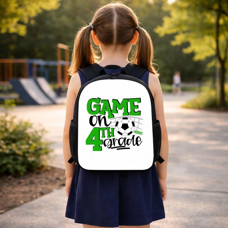 Game On 4th Grade Soccer Backpack - Back To School Sports Spririt Custom Backpack