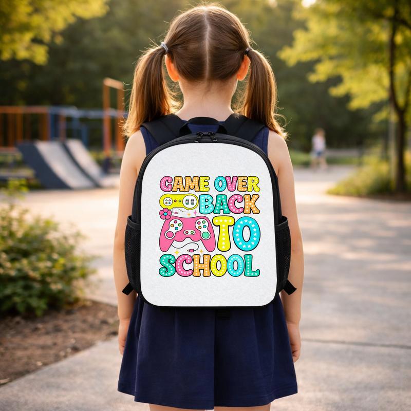 Game Over Back To School Backpack - Cute Gamer Kids Style Custom Backpack Game Over Back To School Backpack - Cute Gamer Kids Style Custom Backpack