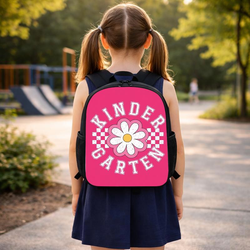 Girls Kindergarten Backpack - Daisy Checkerboard Cute Style Custom Backpack