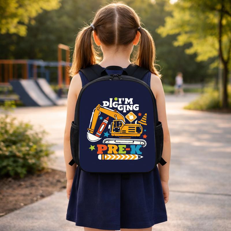 I'm Digging Pre-K Backpack For Boys - Construction Theme Custom Backpack