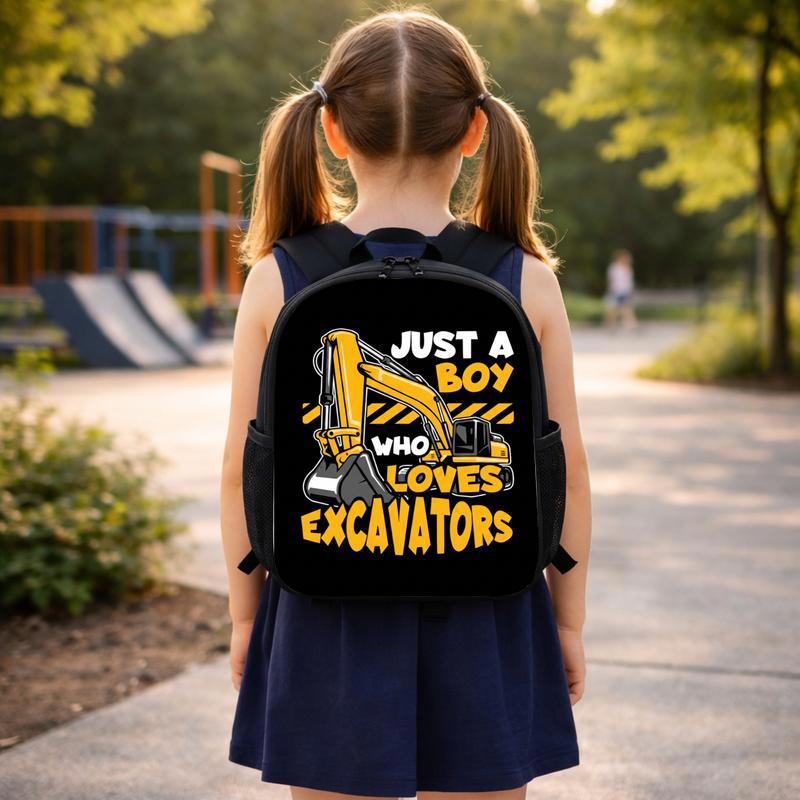 Just a Boy Who Loves Excavators - School Backpack For Kids Custom Backpack Just a Boy Who Loves Excavators - School Backpack For Kids Custom Backpack