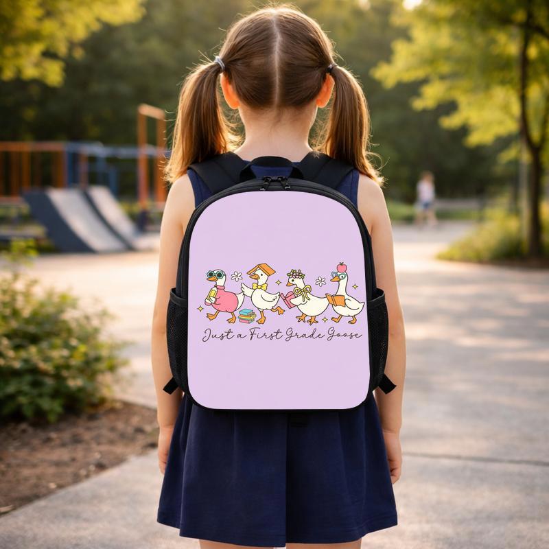 Just A First Grade Goose Backpack - Cute Kids Back To School Custom Backpack