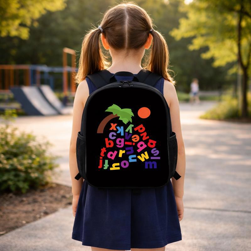 Kids Backpack - Colorful Alphabet Letters Fun School Design Custom Backpack