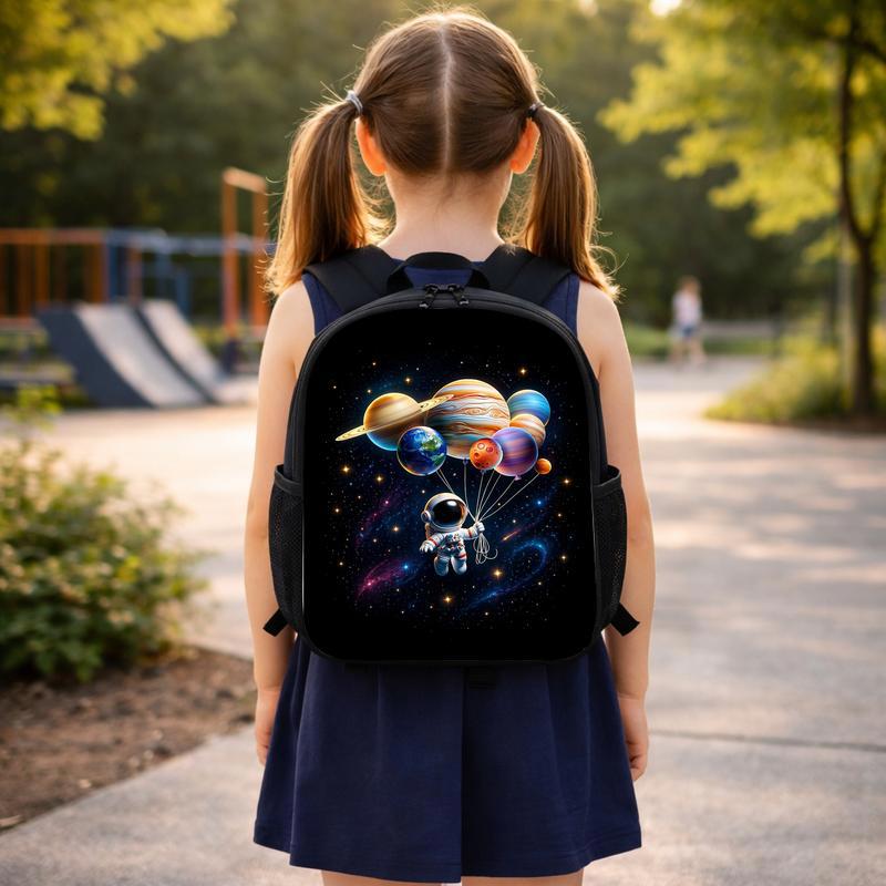Kids Backpack Space Theme - Astronaut Planet Galaxy Design Custom Backpack