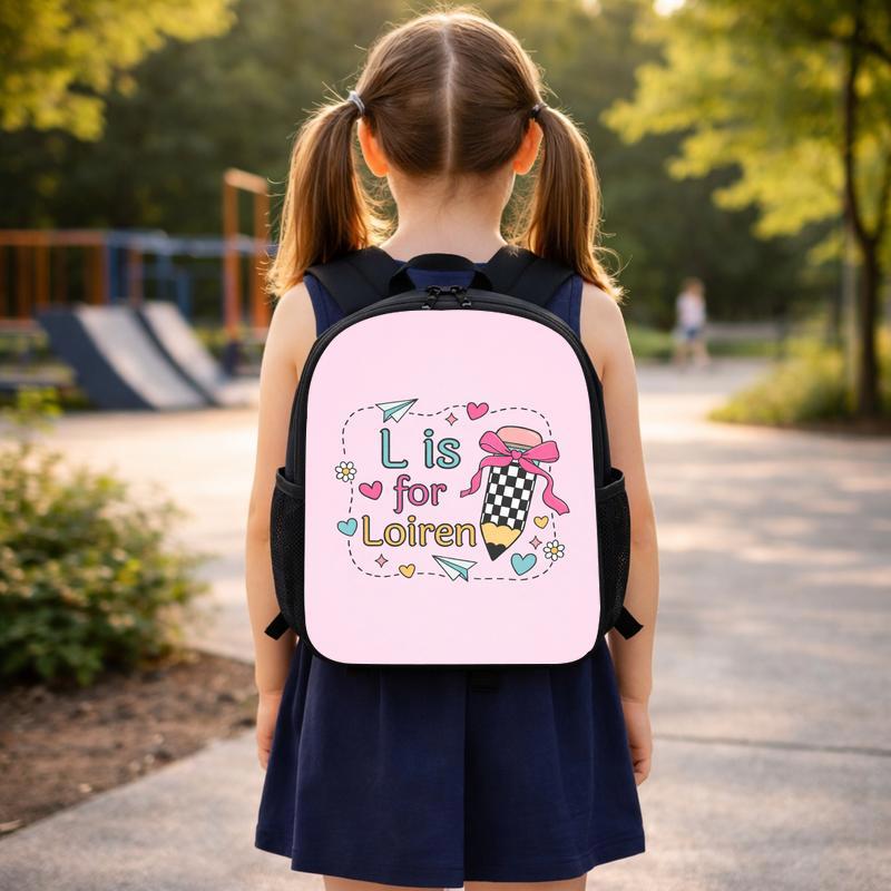 Kindergarten Backpack For Girls - Custom Initial Design Custom Backpack Kindergarten Backpack For Girls - Custom Initial Design Custom Backpack