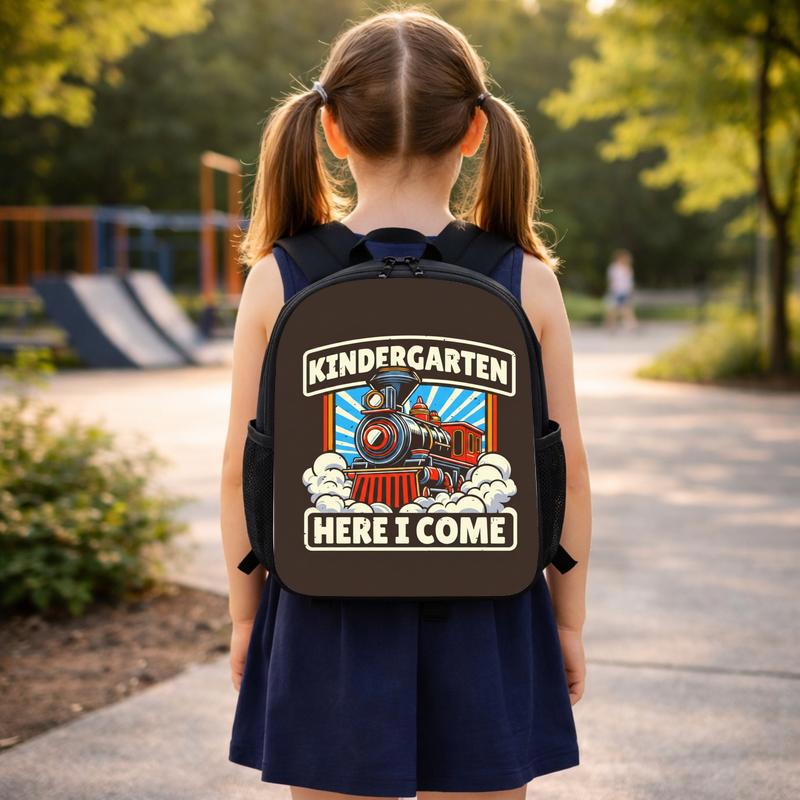 Kindergarten Train Backpack - Here I Come School Kids Bag Custom Backpack