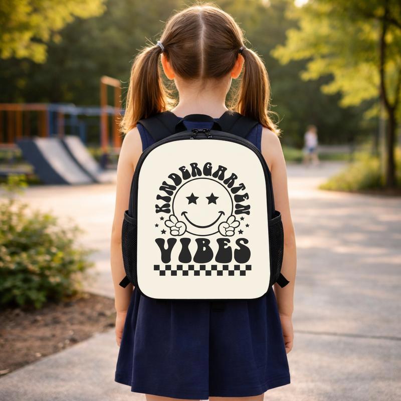 Kindergarten Vibes Smiley Backpack - Retro Back To School Style Custom Backpack Kindergarten Vibes Smiley Backpack - Retro Back To School Style Custom Backpack