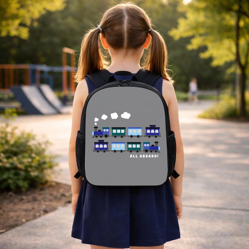 Minimal Train Backpack For Kids - Cute Railway School Style Custom Backpack